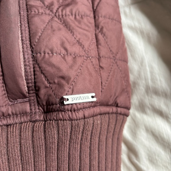 PrAna Diva Bomber Quilted Sherpa Lined Jacket Womens S Brown Wood Outdoor GORP - Picture 4 of 16